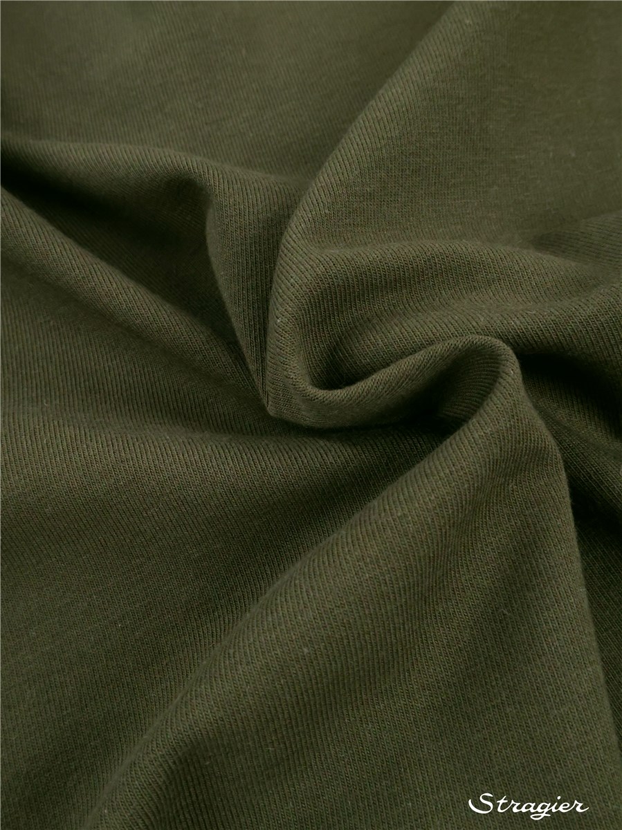 Jersey Coton Stretch BIO 200g/m² - uni - Khaki
