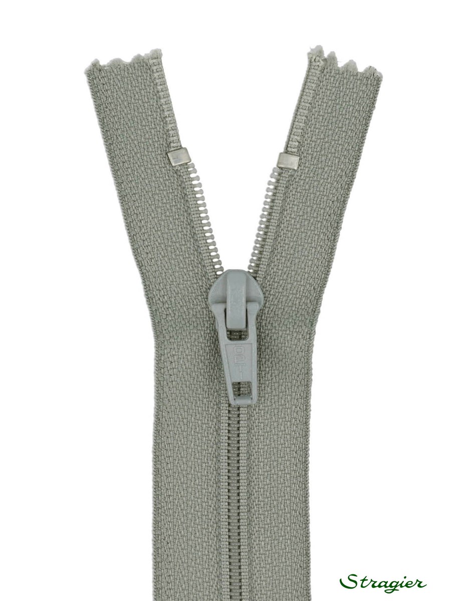 Zip - maille spirale 6mm - Séparable - Sauge blanche - 65 cm