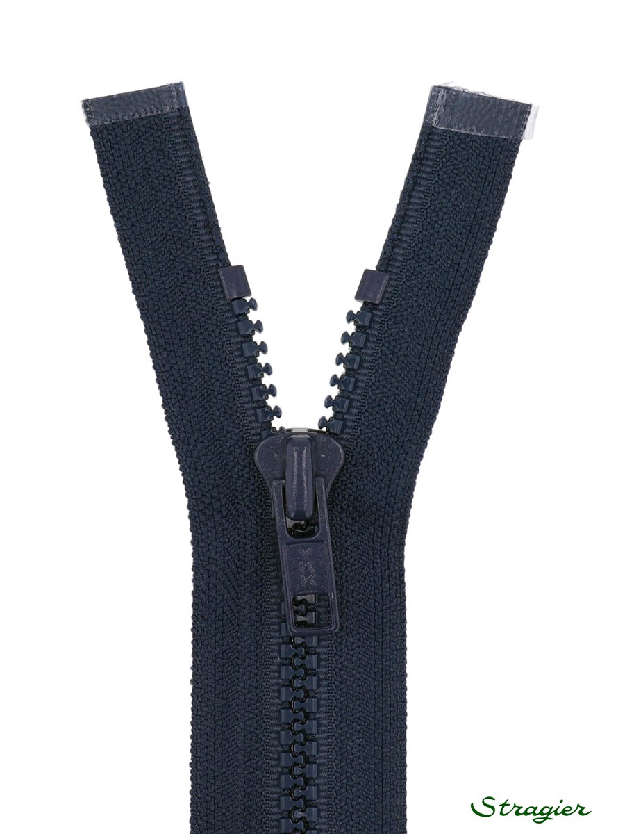 Zip - maille moulée 6mm - Séparable - Marine denim foncé - 55 cm