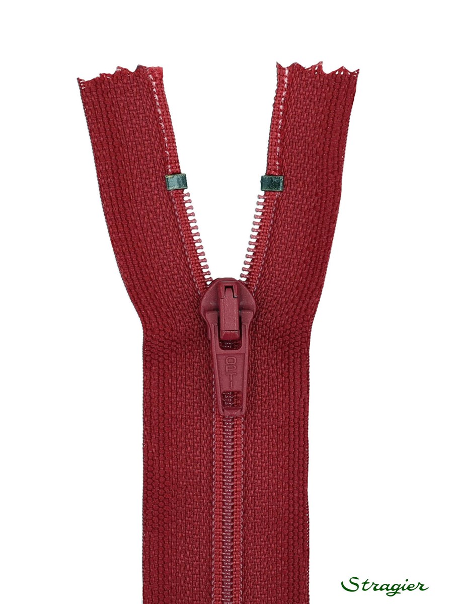 Zip - maille spirale 6mm - Séparable - Rouge Grenat - 25 cm