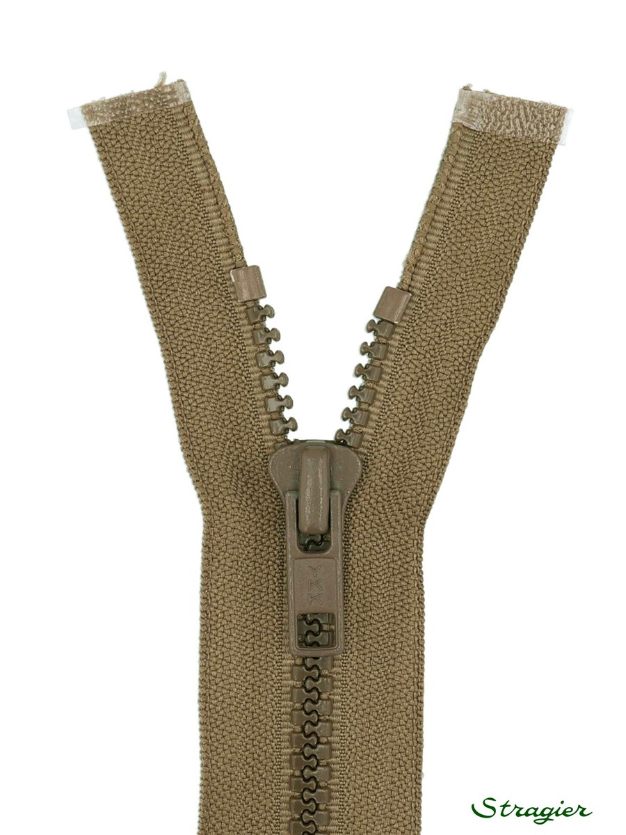 Moulded Plastic Zip - 6mm - Open End - Vert câpre - 50 cm