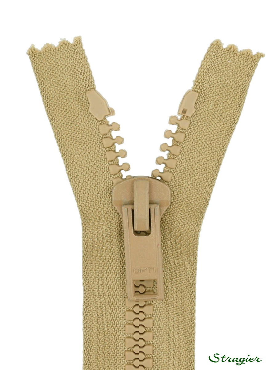Moulded Plastic Zip - 8mm - Open End - Elmwood - 30 cm