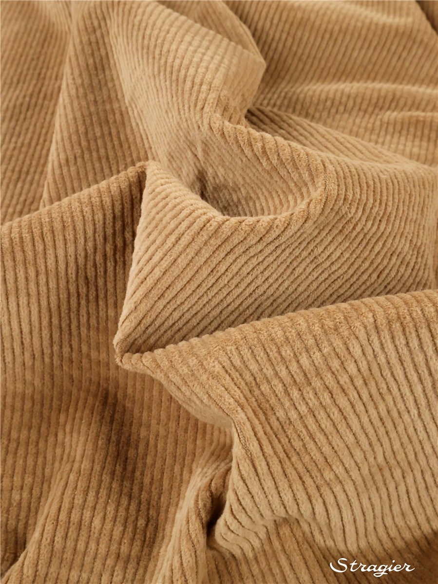 Velours côtelé Stretch - côte 4mm - Uni - Camel