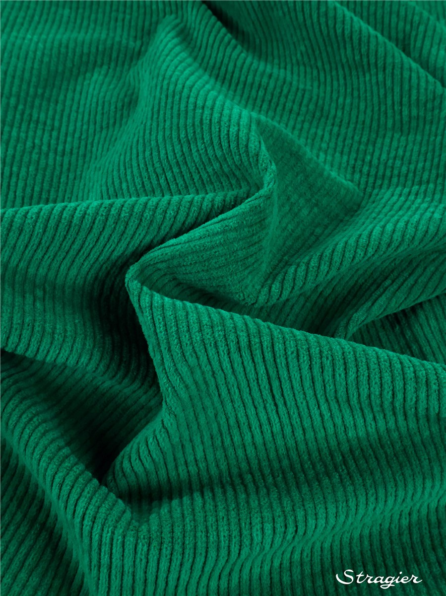 Velours côtelé Stretch - côte 4mm - Uni - Emeraude 
