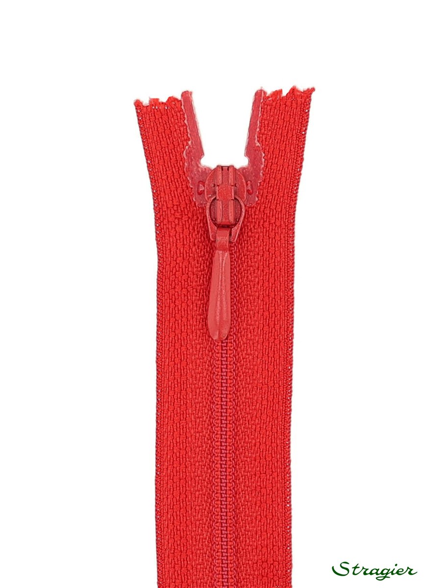 Spiral Zip - 4mm - Close End - Rouge Carmin - 25 cm