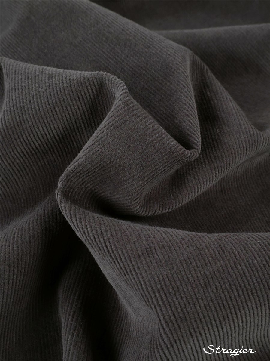 Baby Cord - Stretch - 1mm Rib - Uni - Gris