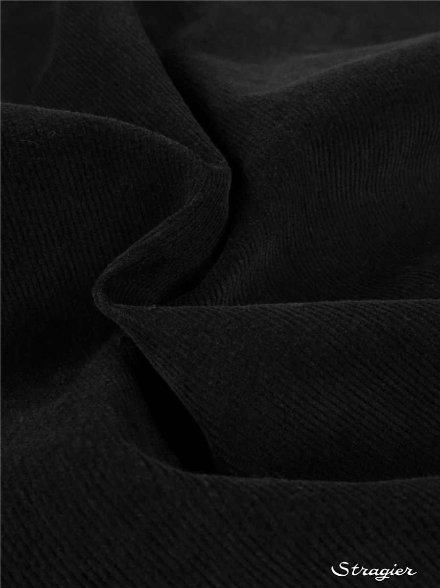 Velours Milleraies Stretch - côte 1mm - Uni - Noir