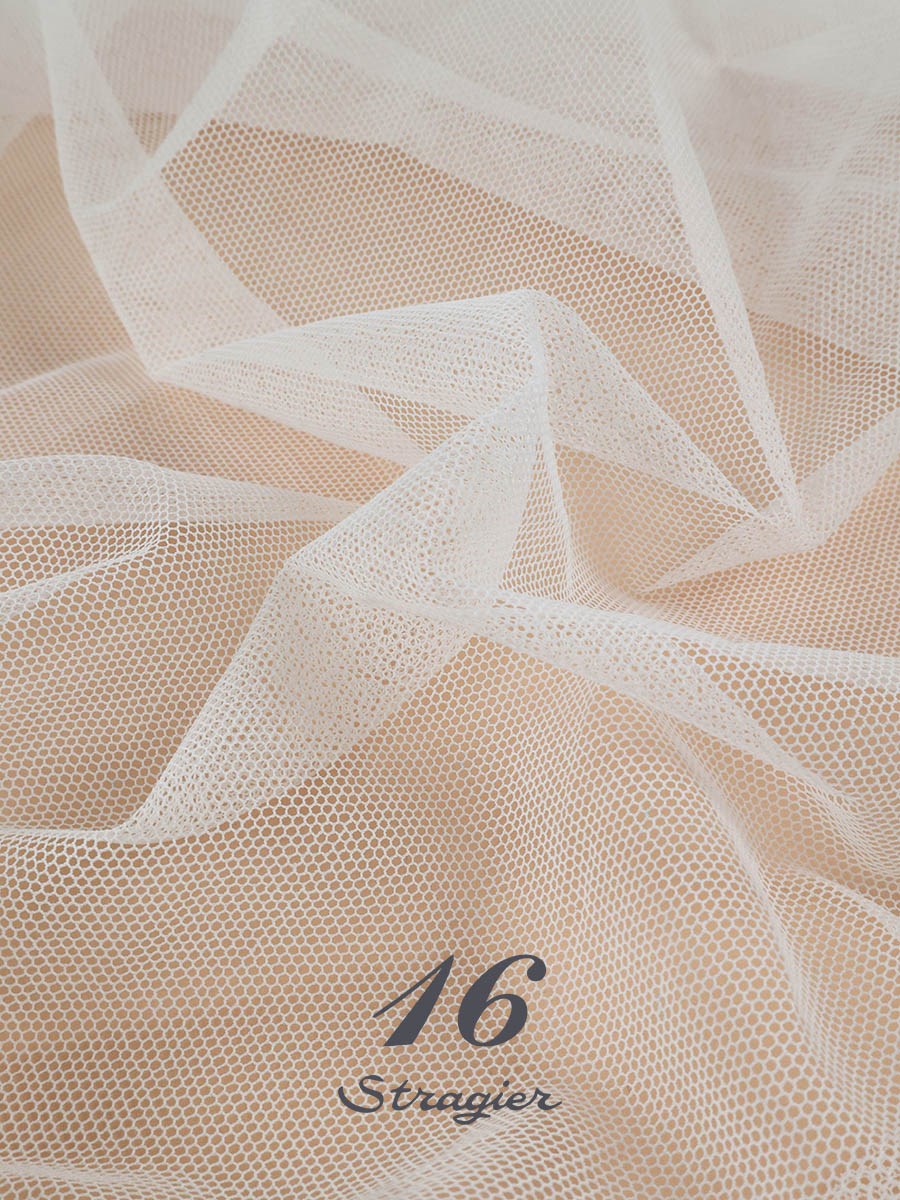 Cotton Bobbin Tulle - Uni - Porcelaine Stragier - 145 cm