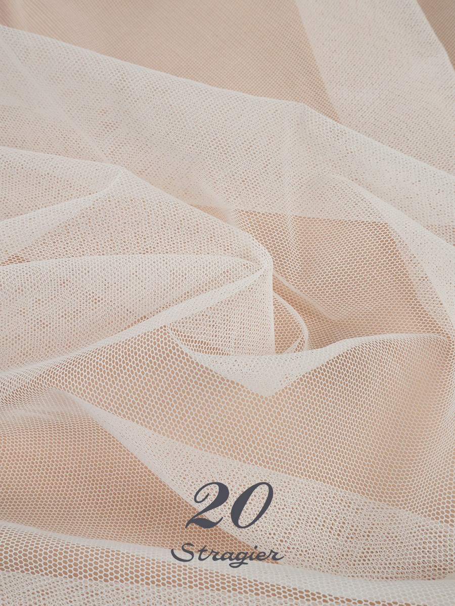 Cotton Bobbin Tulle - Uni - Ivoire Stragier - 145 cm