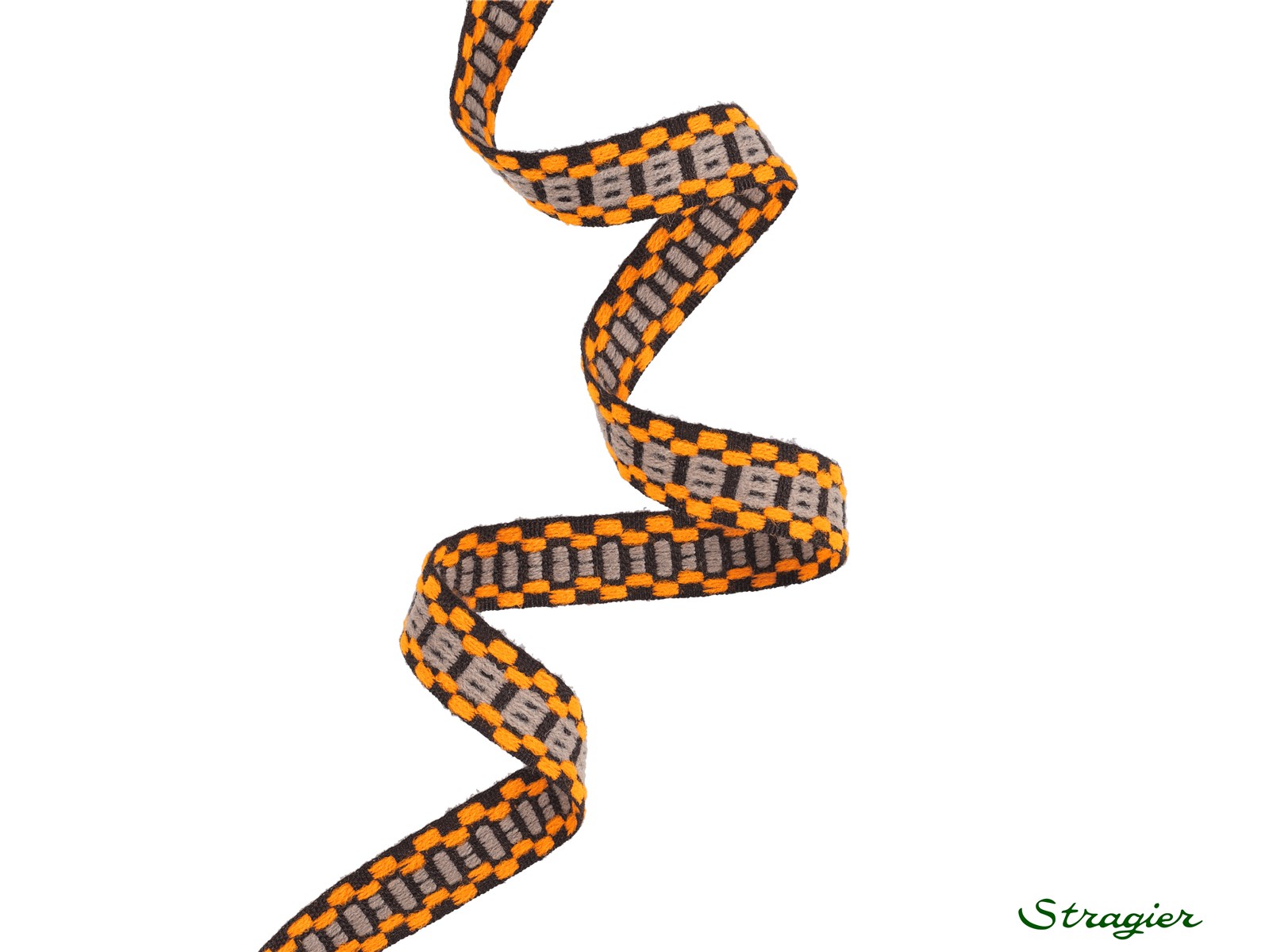 Galon tissé - Darlington - Brun-Orange - 12 mm