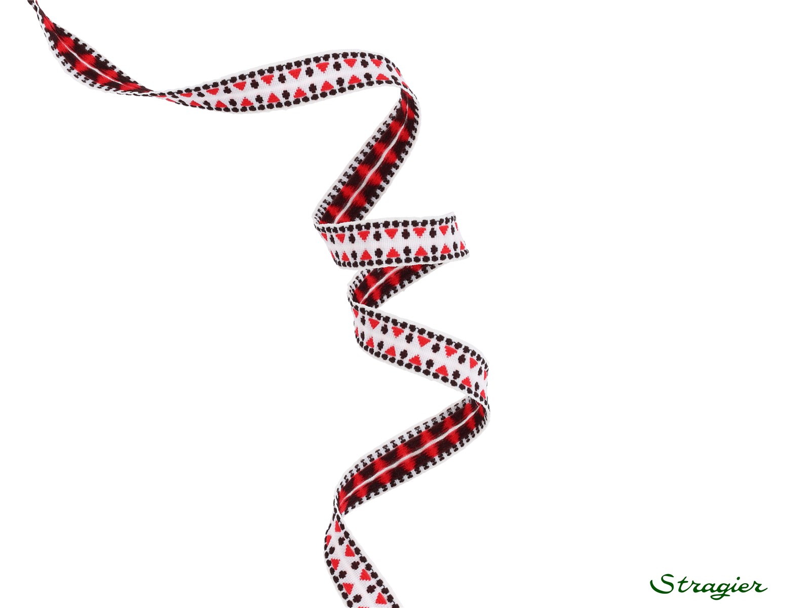 Galon Tissé - Alice - Rouge-Noir - 12 mm