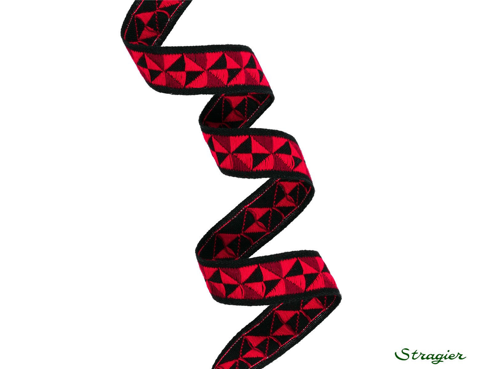 Woven Ribbon - Pure Cotton - Lynn - Rouge-Noir - 18 mm