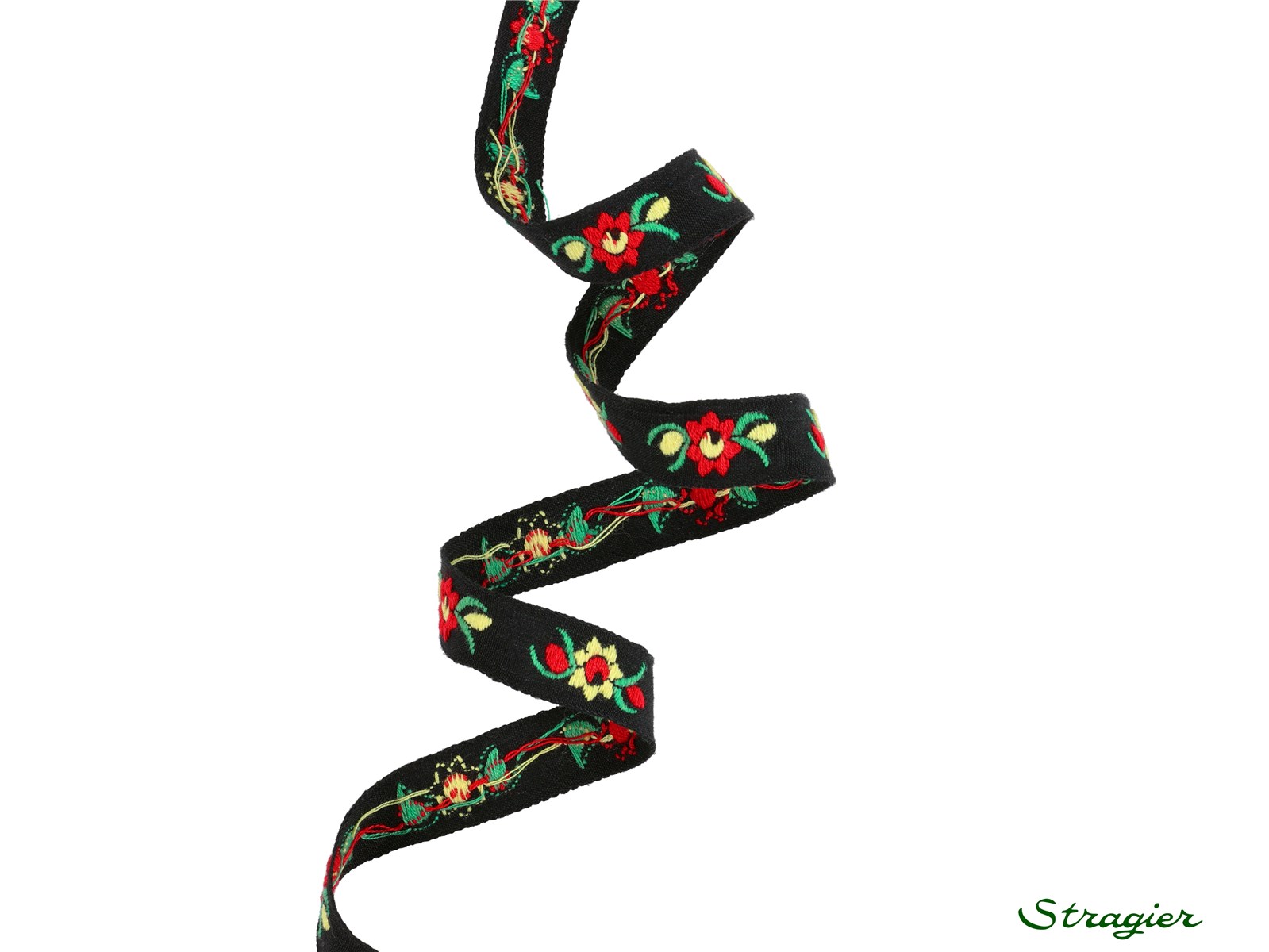 Woven Ribbon - Pure Cotton - Heidi - Rouge-Noir - 12 mm