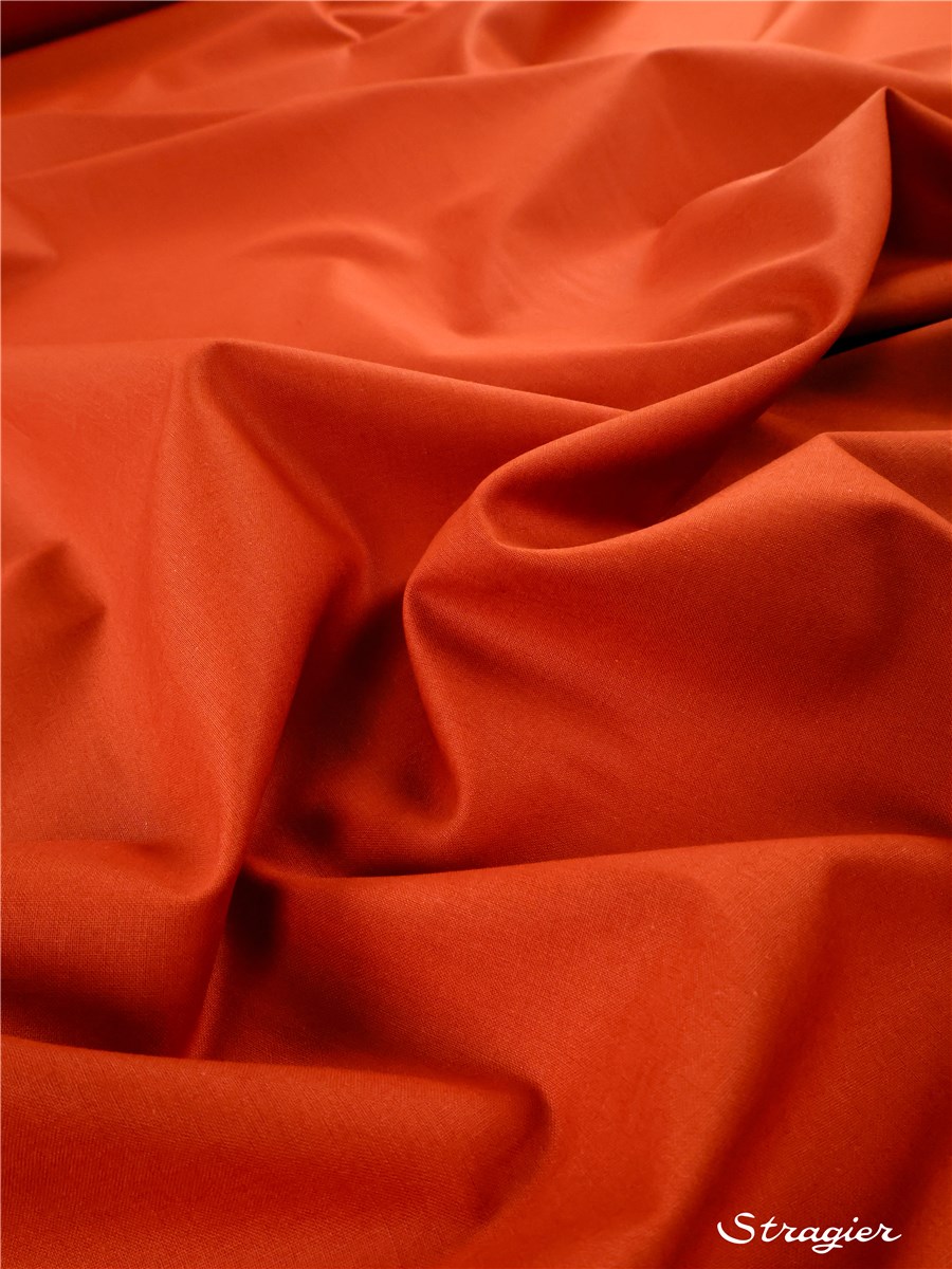Poplin 59 threads/cm - Plain - Terracotta