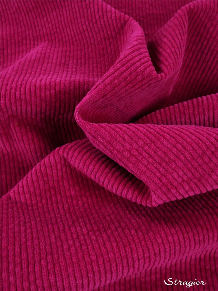 Velours côtelé Stretch - côte 4mm - Uni - Fuchsia 