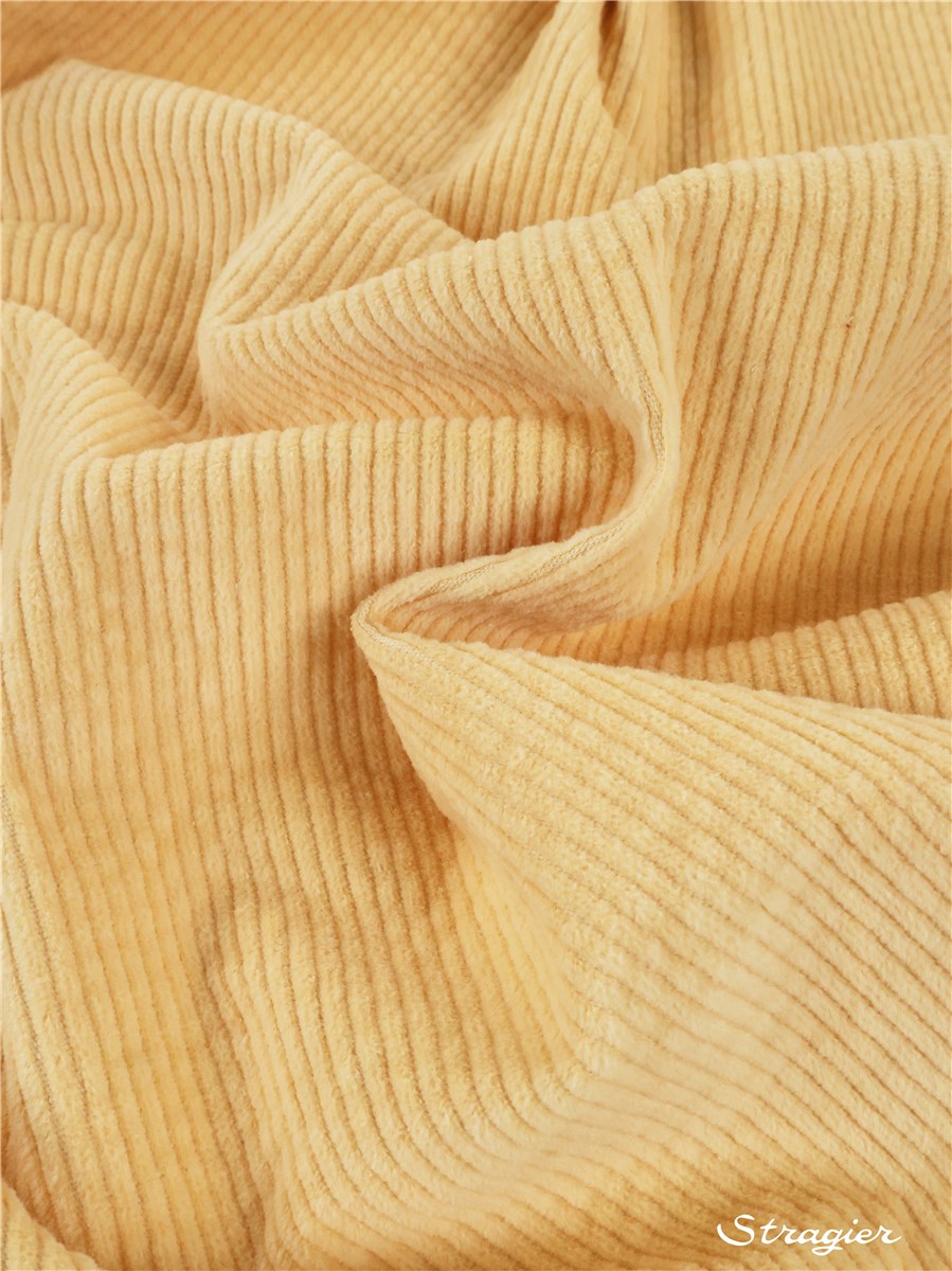 Velours côtelé Stretch - côte 4mm - Uni - Jaune pâle 