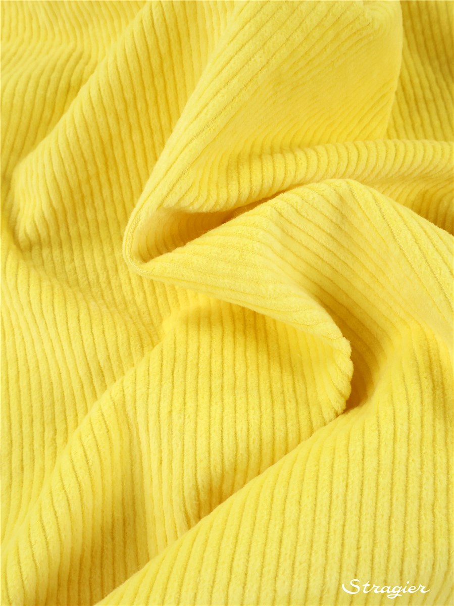 Velours côtelé Stretch - côte 4mm - Uni - Jaune Citron