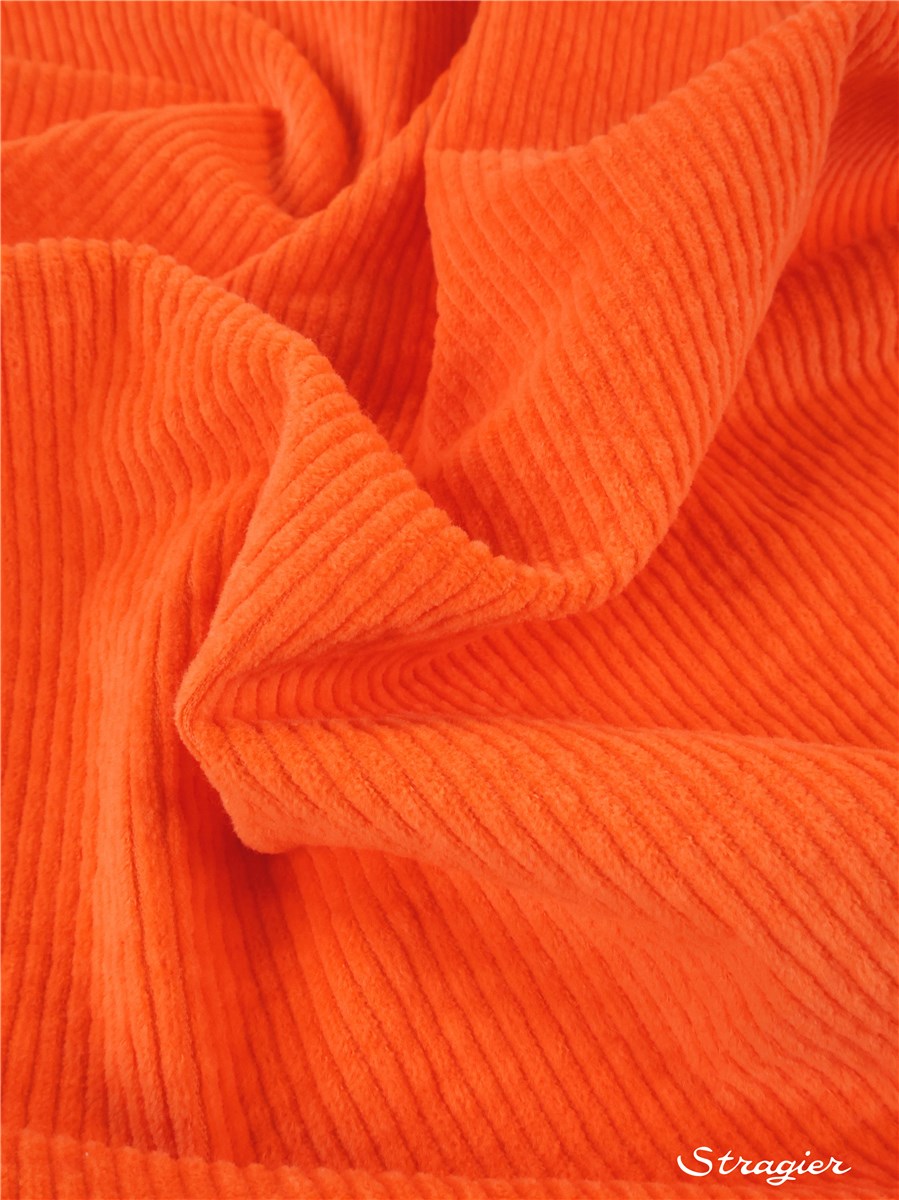 Velours côtelé Stretch - côte 4mm - Uni - Orange 