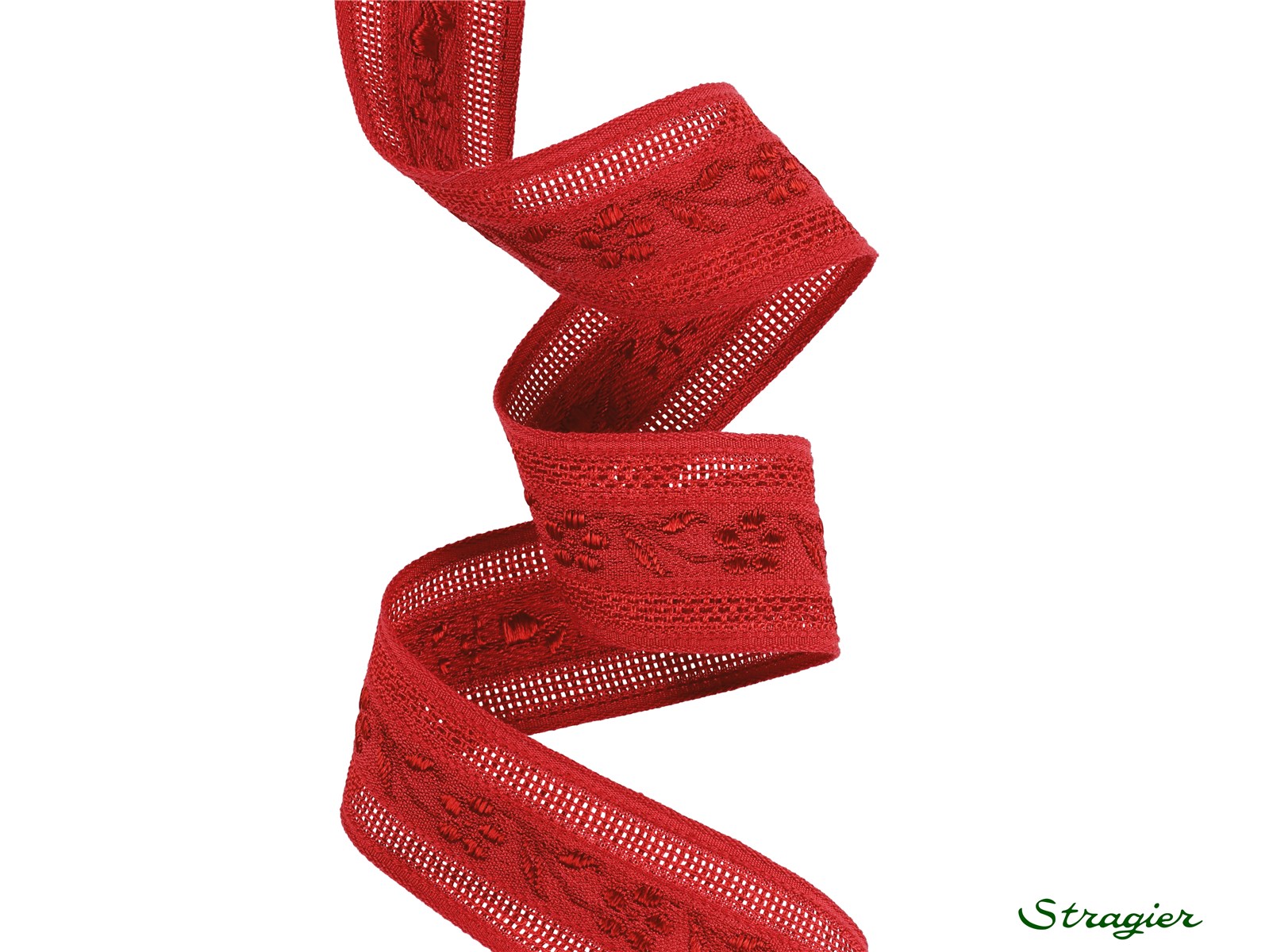 Woven Ribbon - Isadora - Rouge - 32 mm