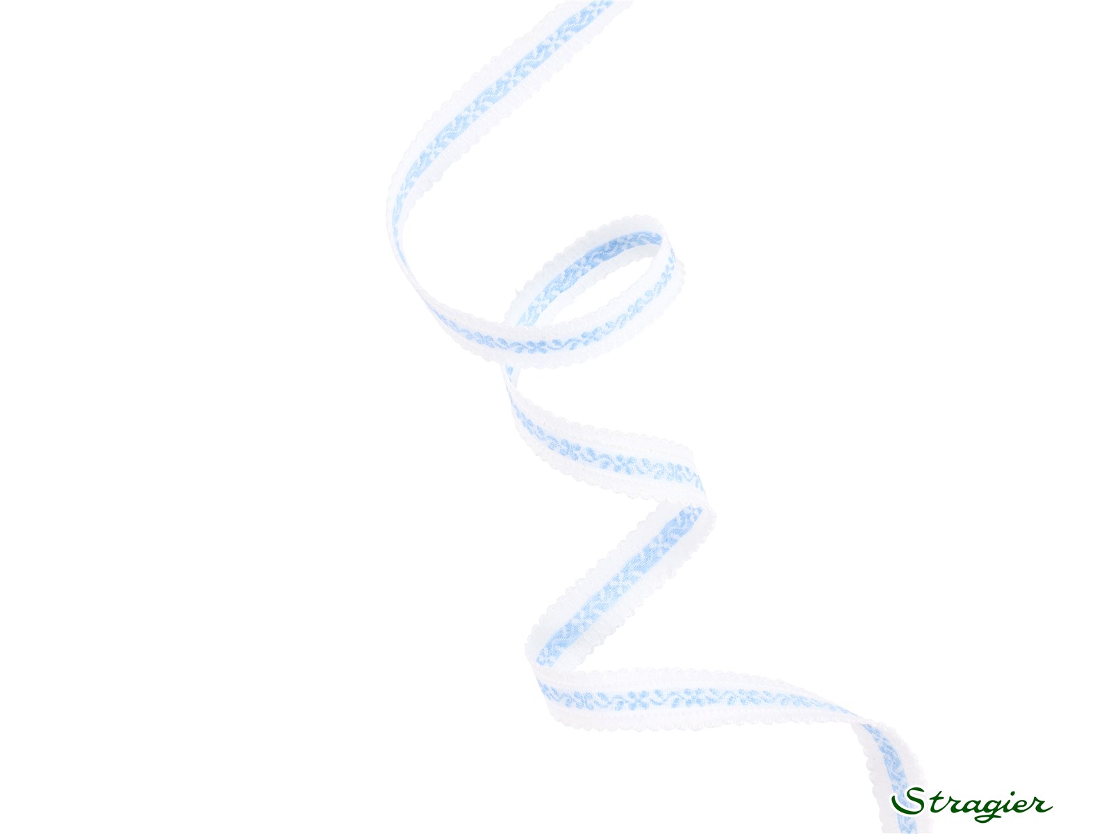 Woven Ribbon - Pure Cotton - Louisa - Blanc-Ciel - 12 mm