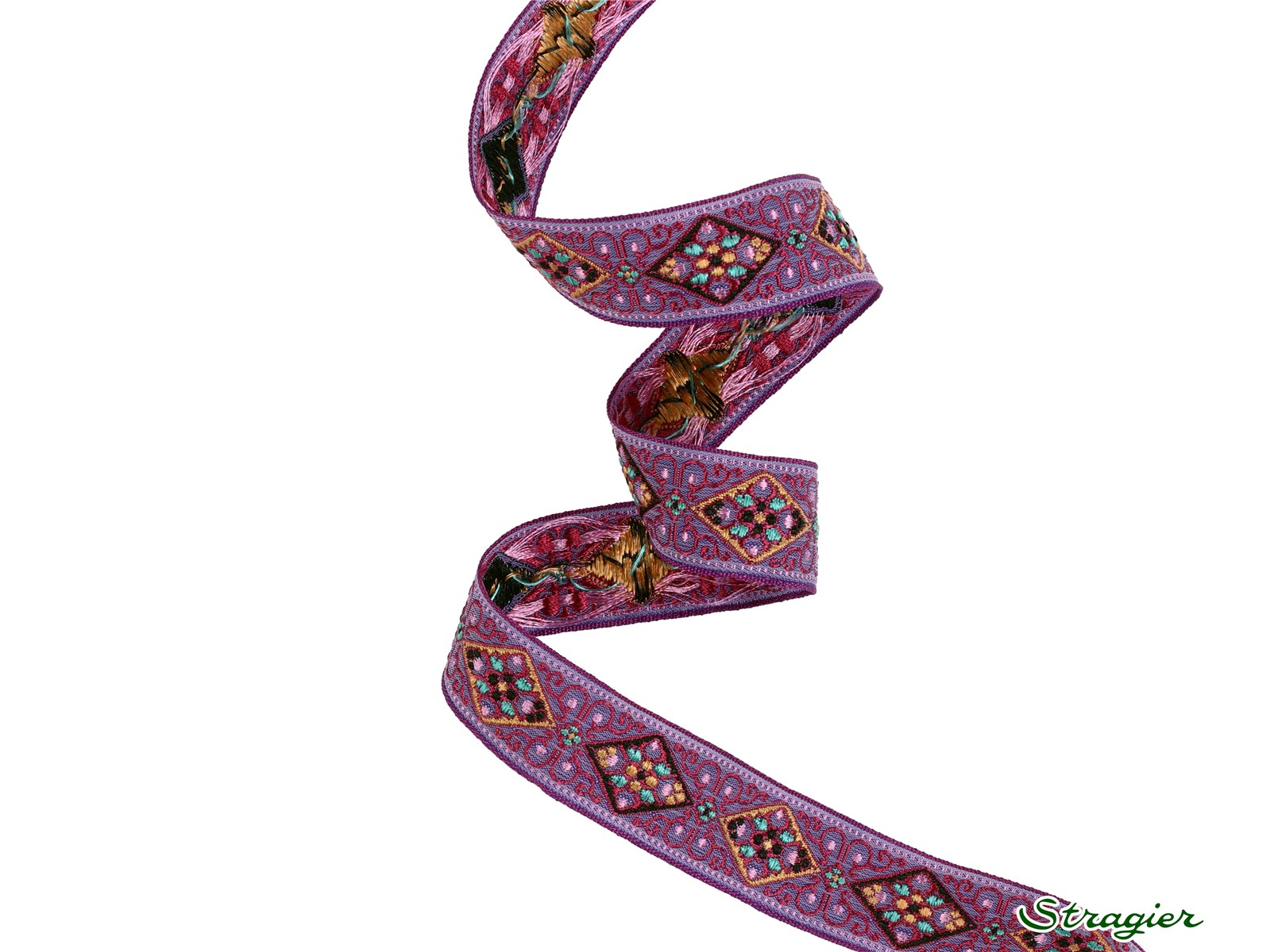 Galon tissé - Zohra - Mauve-Grenat - 20 mm