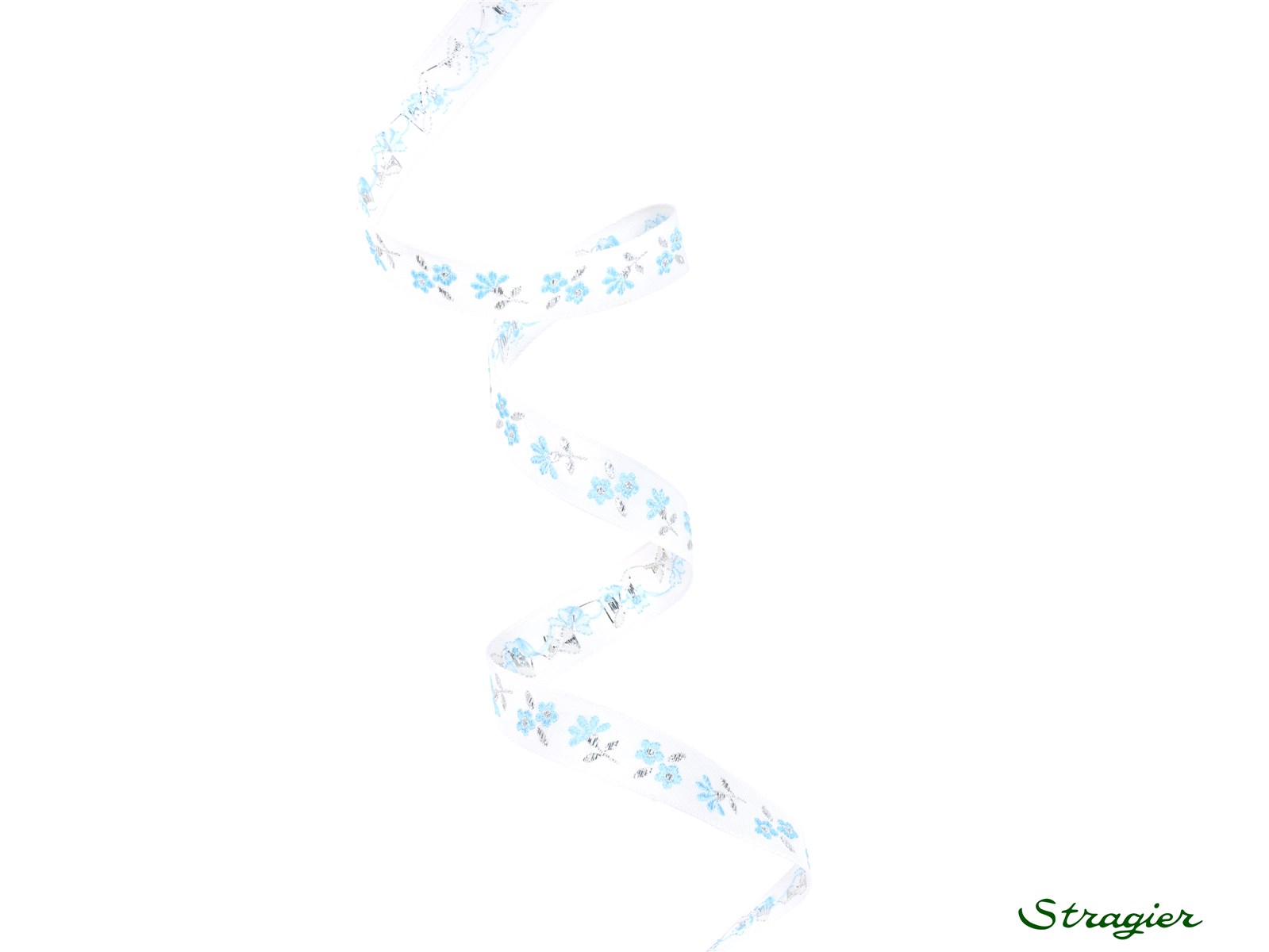 Galon Tissé avec Lurex - Diane - Bleu Ciel-Argent - 10 mm