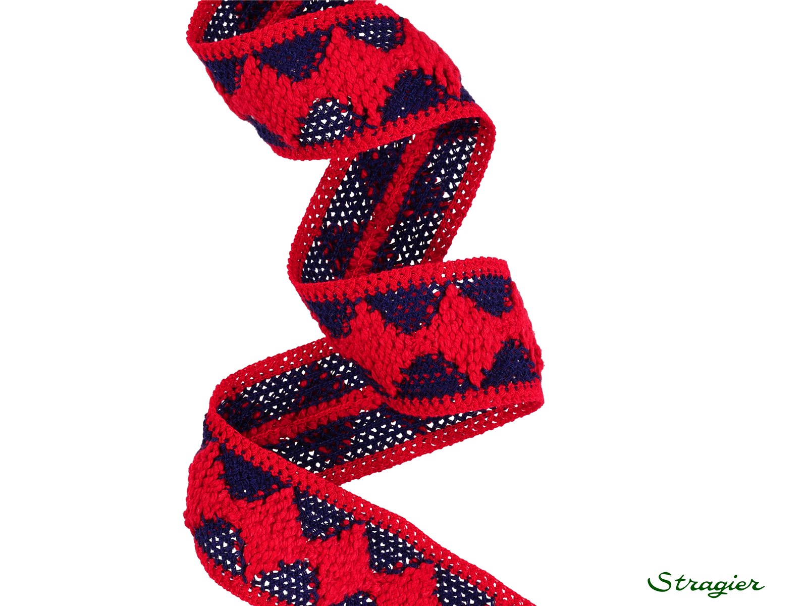Woven Ribbon - Marius - Marine-Rouge - 38 mm