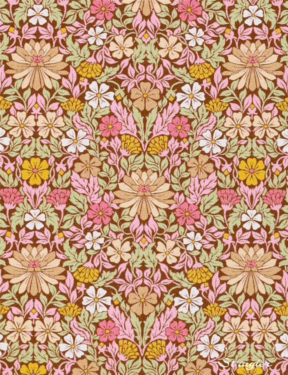 Liberty Silk Crepe de Chine - Moon Flower - B