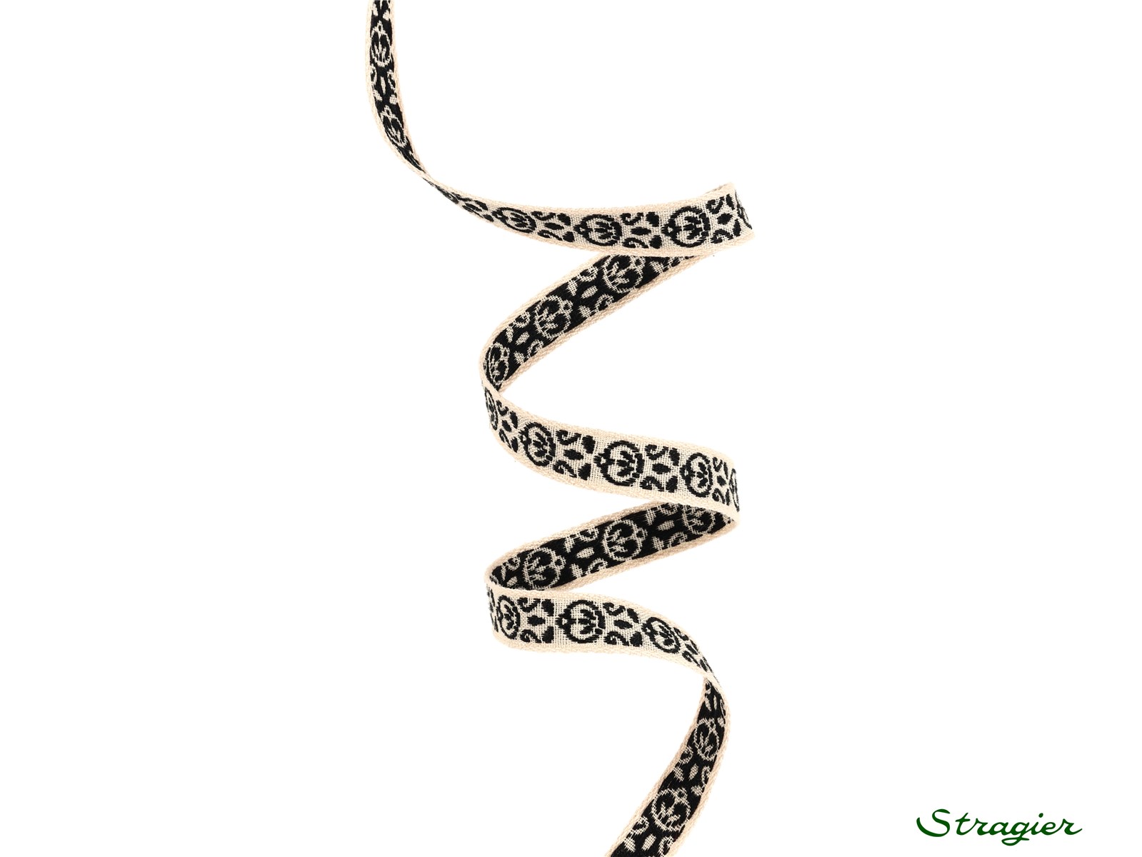 Woven Ribbon - Aria - Naturel-Noir - 10 mm