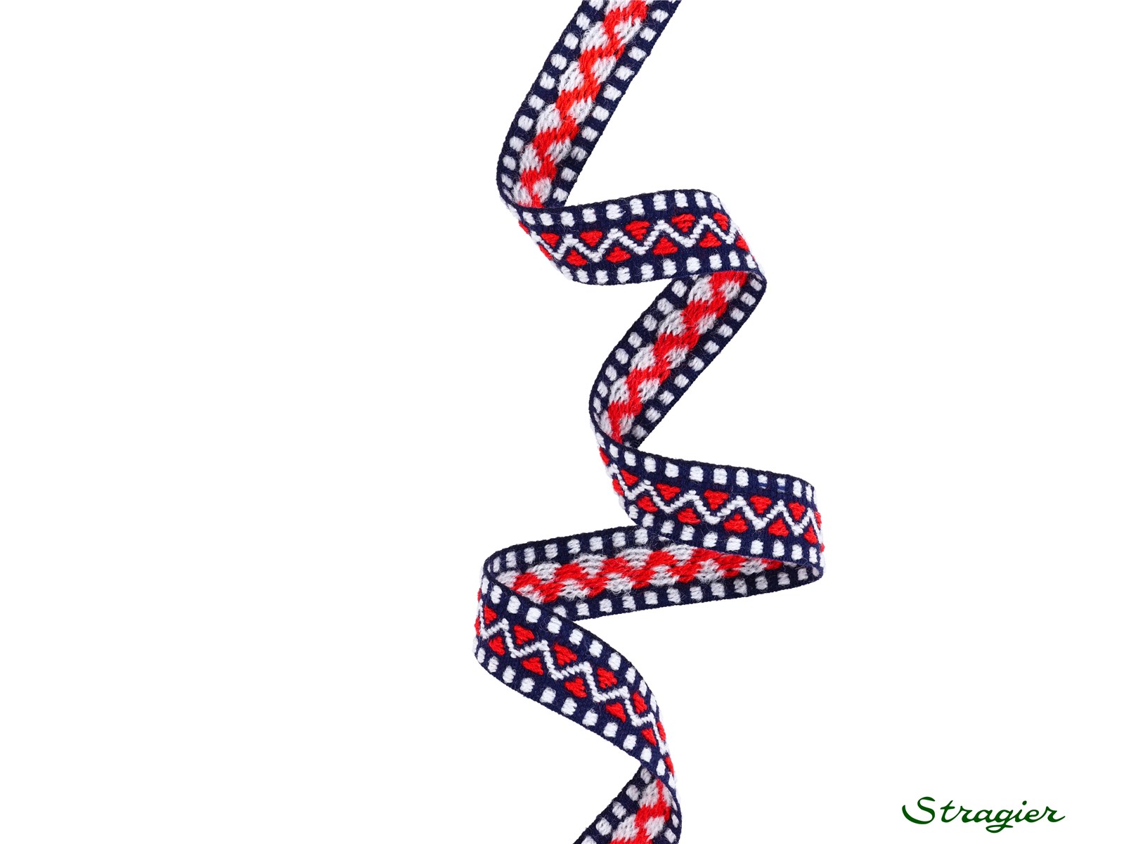 Woven Ribbon - Tepic - Marine-Rouge - 15 mm