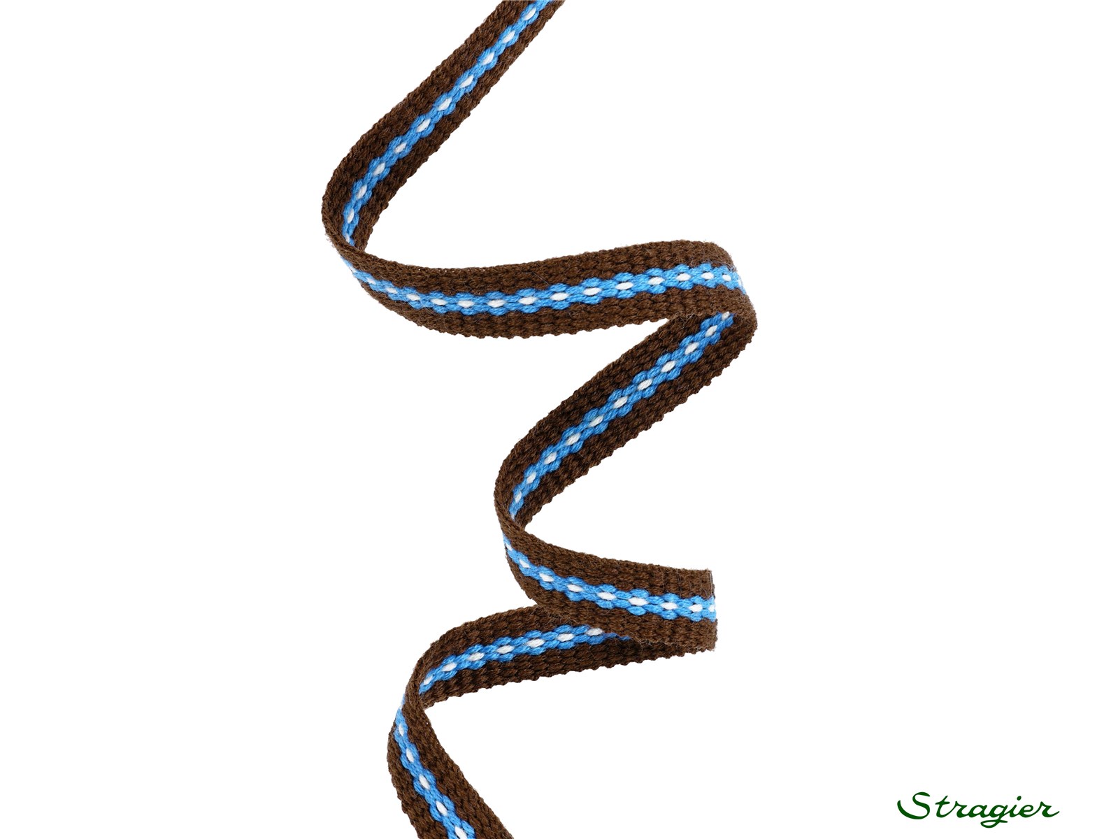 Woven Ribbon - Pure Cotton - Myo - Chocolat-Bleu - 15 mm