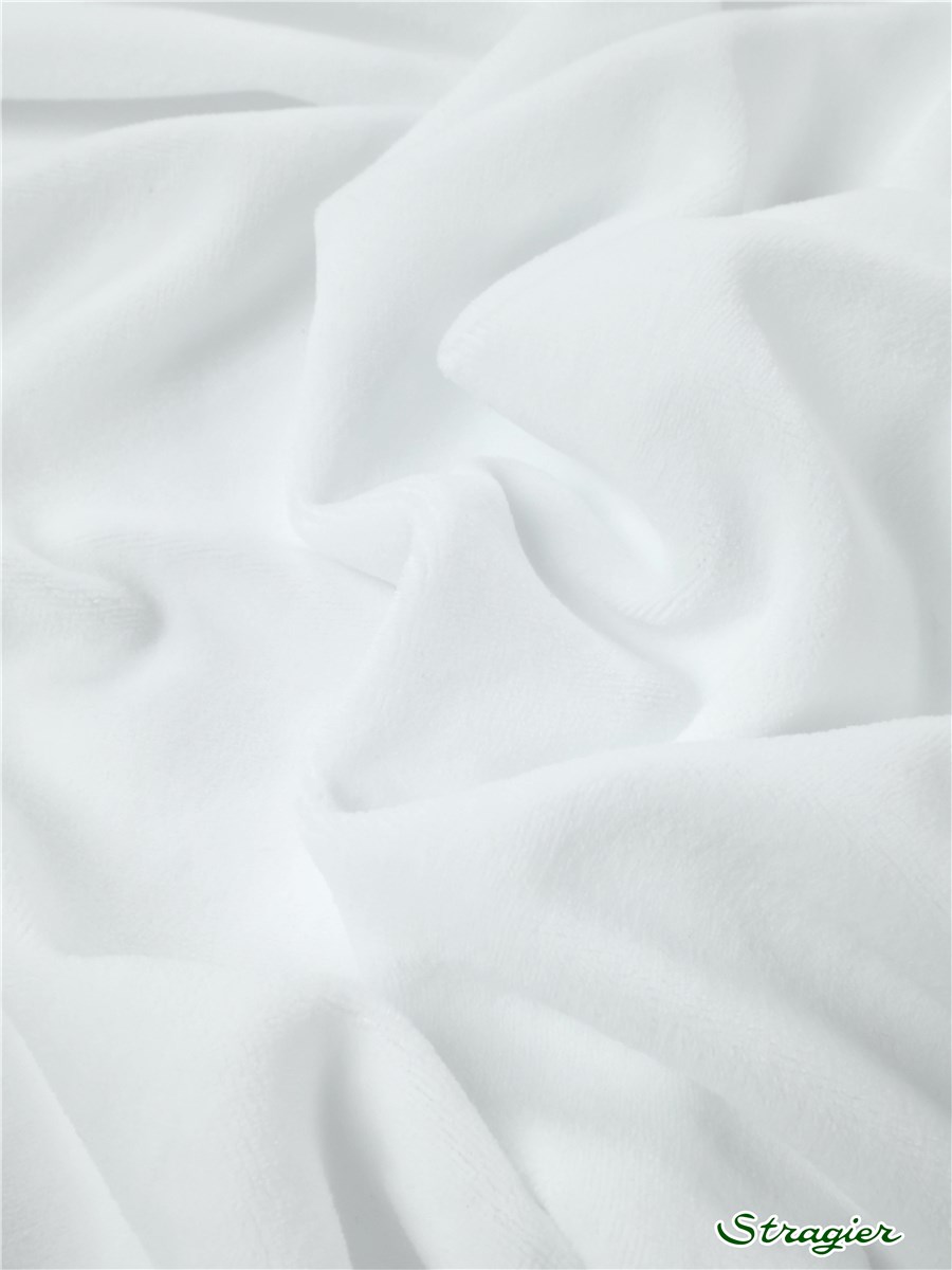 Jersey Velours - Uni - Blanc 