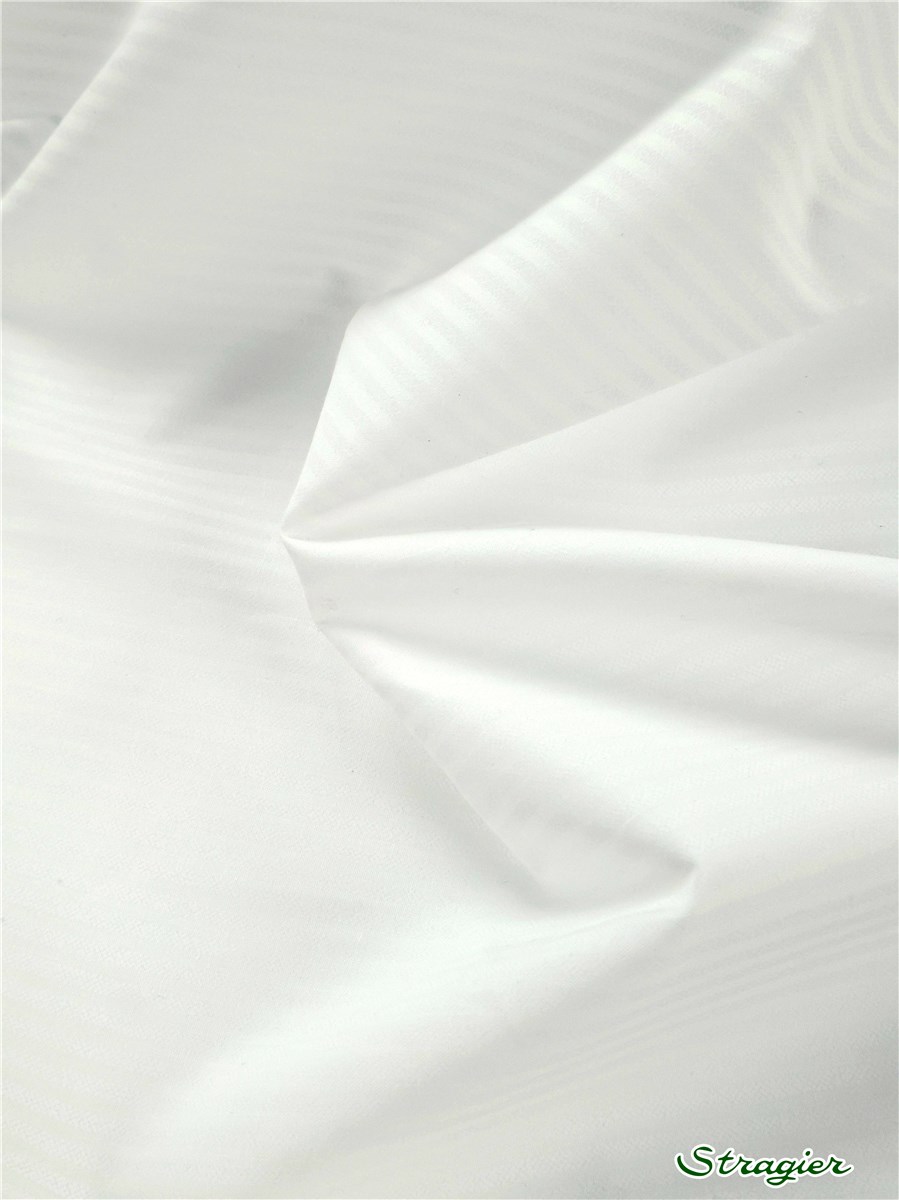 Percale de Coton - Rayures 2mm ton sur ton - Blanc - 250 cm