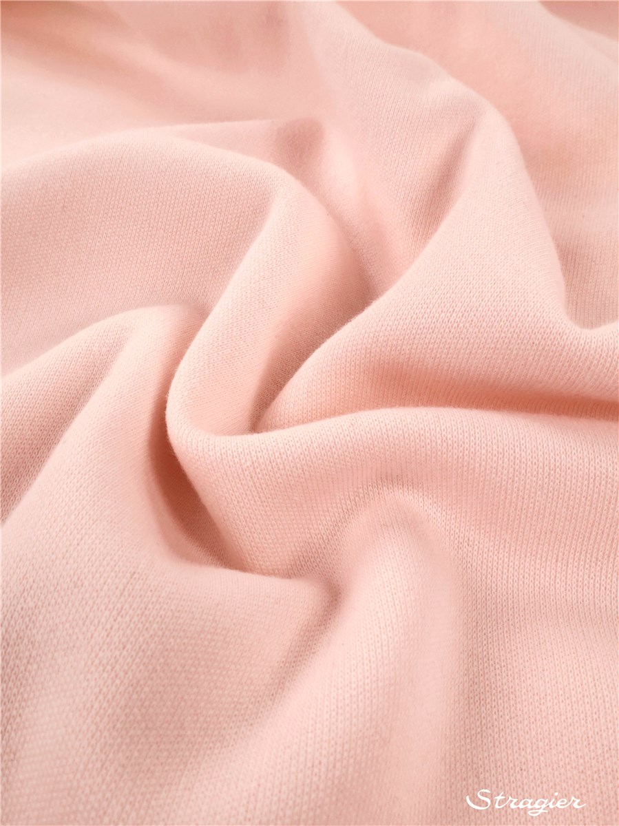 Knitted Fabric - Sweatshirt - extra quality - Plain - Rose Perle