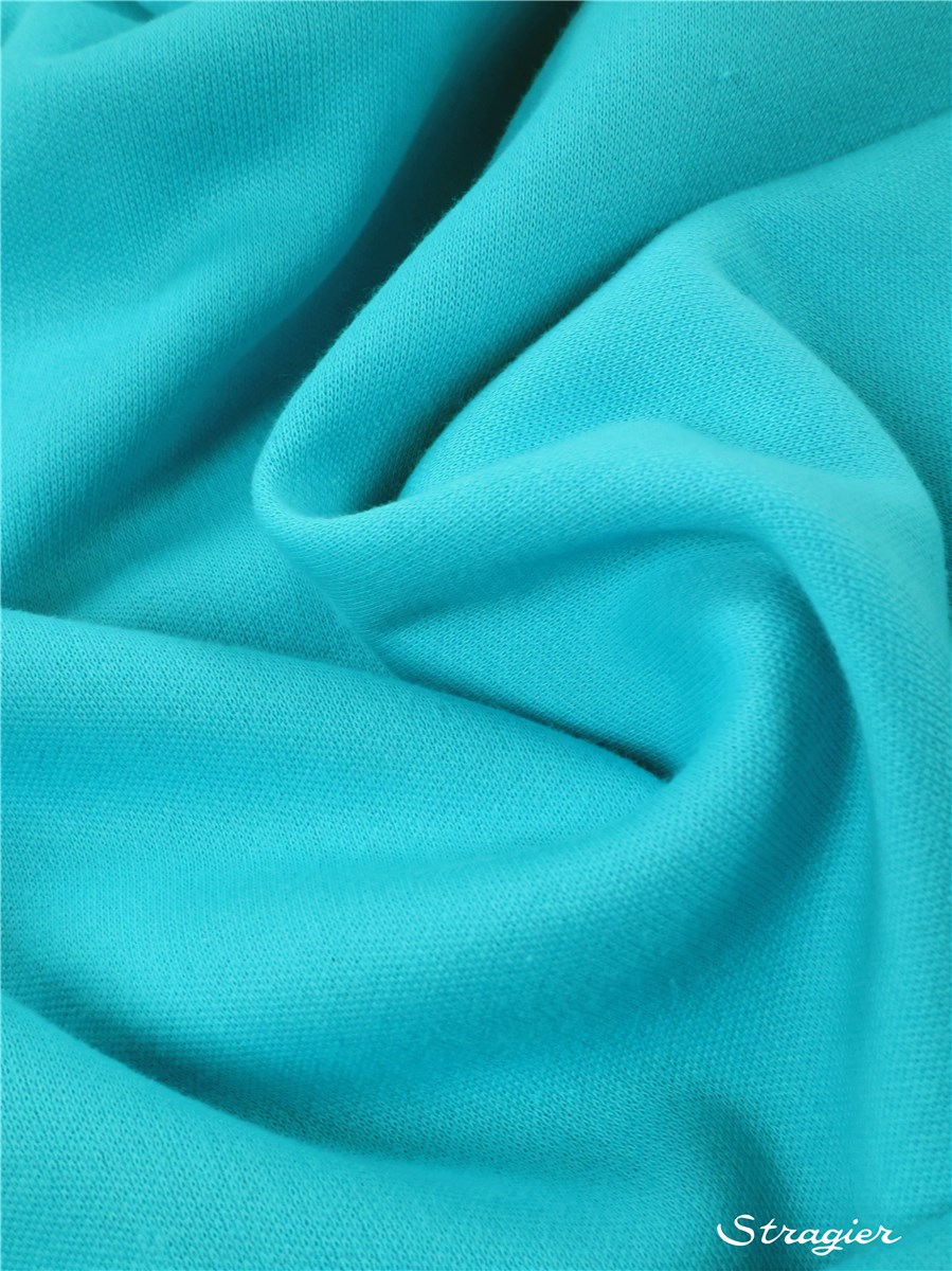 Knitted Fabric - Sweatshirt - extra quality - Plain - Aqua