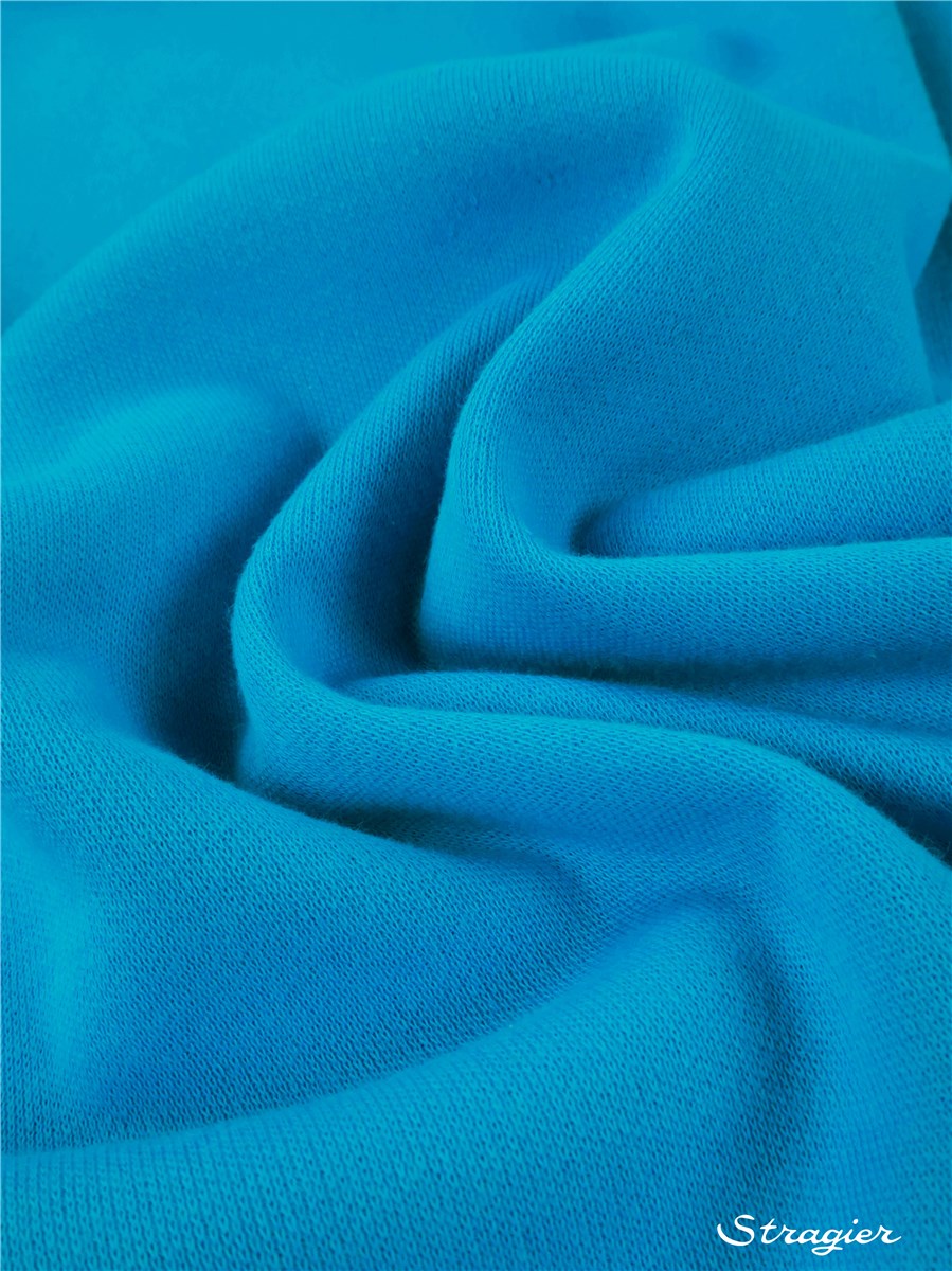 Knitted Fabric - Sweatshirt - extra quality - Plain - Bleu Malibu