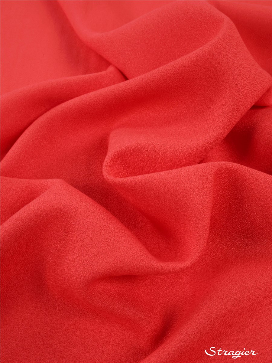 Crêpe Viscose Soft - uni - Rouge Coquelicot 