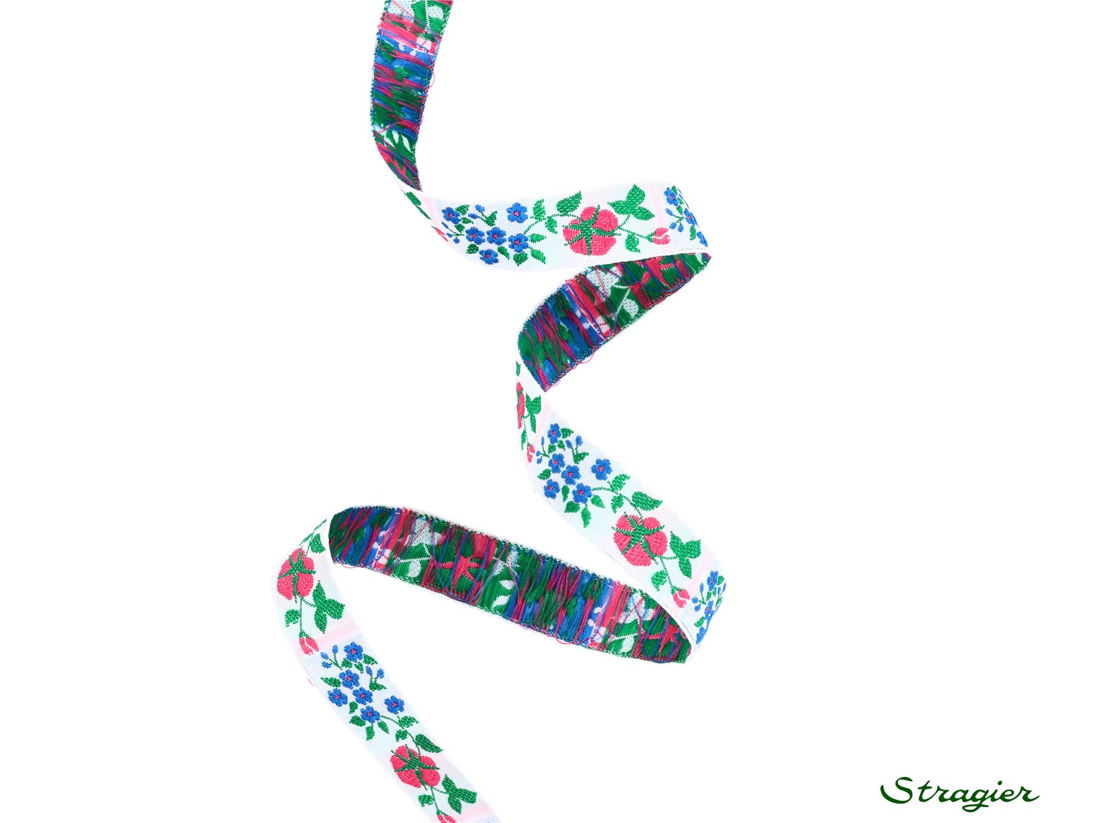 Woven Ribbon - Flora - Fuchsia - 15 mm