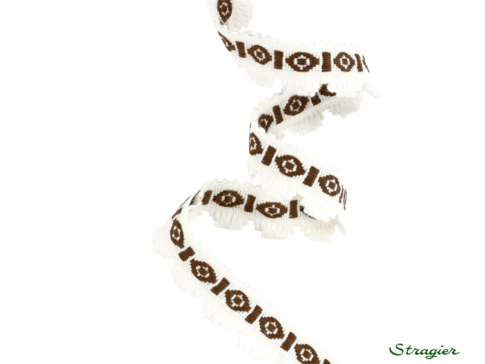 Woven Ribbon - Jana - Blanc-Chocolat - 22 mm