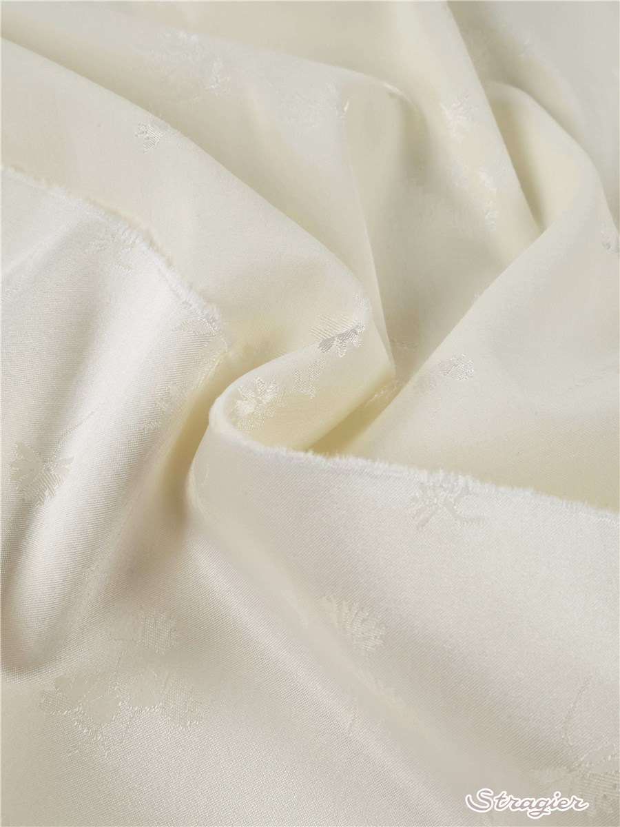 Satin extensible double face - Isabelle - Ivoire-Crème