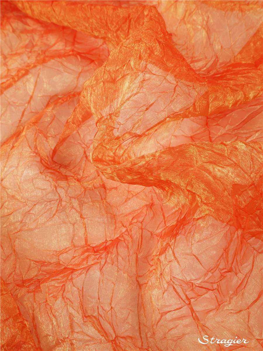 Silk Organza - iridescent - froissé - Orange