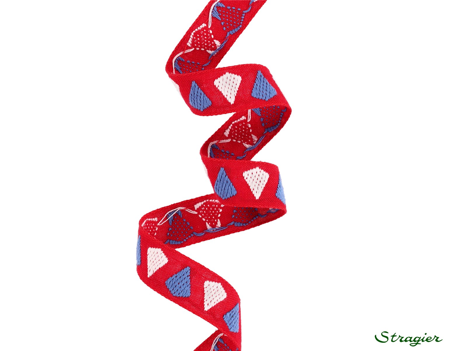 Woven Ribbon - Pure Cotton - Théo - Bleu-Blanc - 18 mm