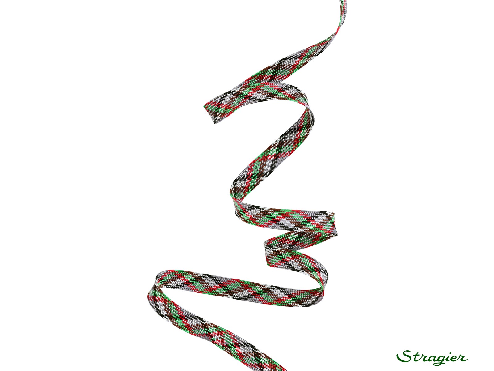 Galon tissé - Sorcha - Argent-Vert - 8 mm