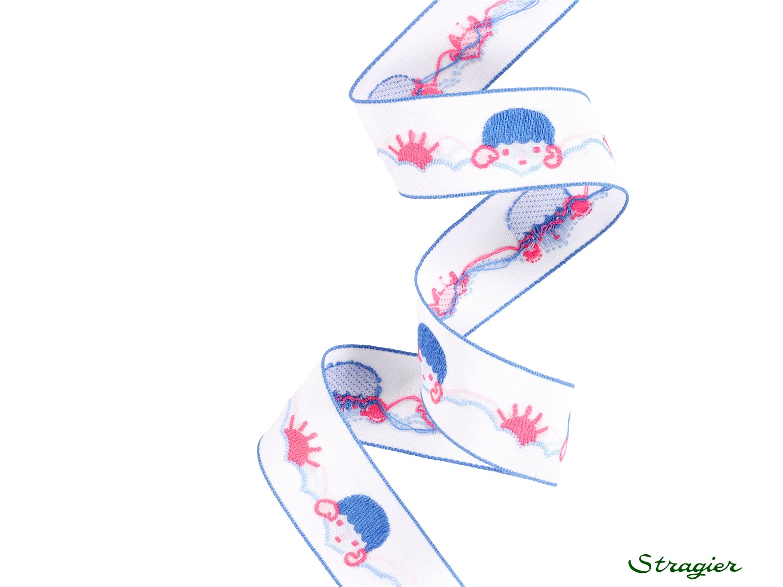 Galon tissé - Andy's dream - Ciel-Rose - 25 mm