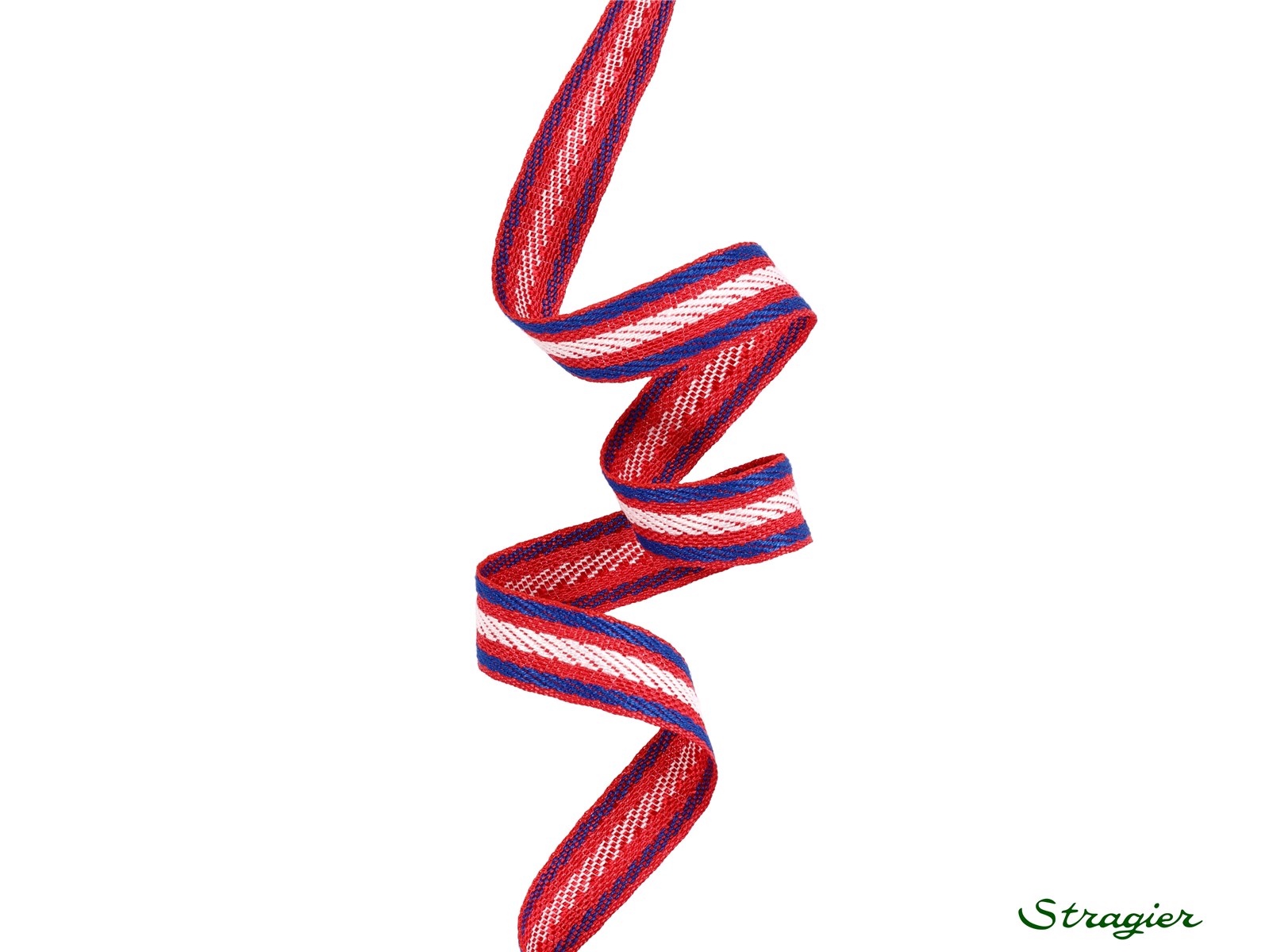 Woven Ribbon - Pure Cotton - Arthur - Rouge-Bleu-Blanc - 15 mm