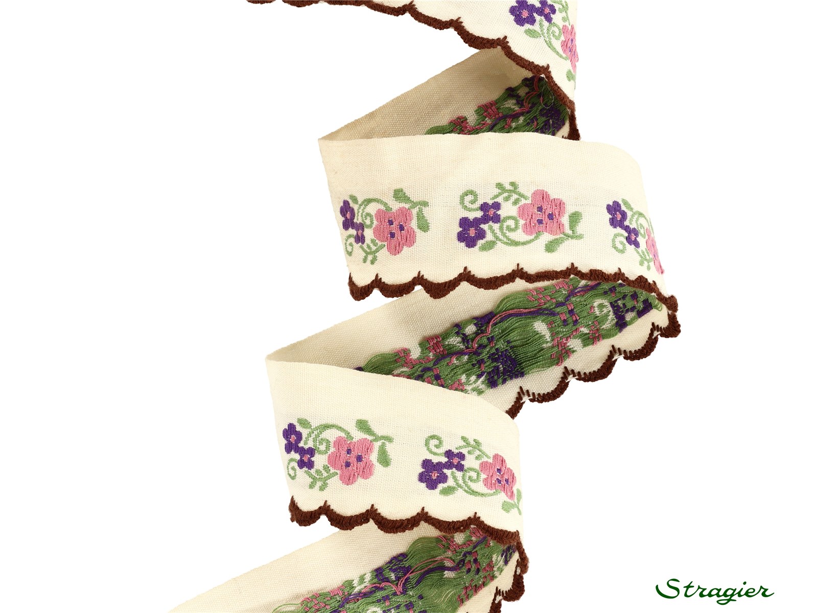 Woven Ribbon - Pure Cotton - Nancy - Mauve-Rose - 38 mm
