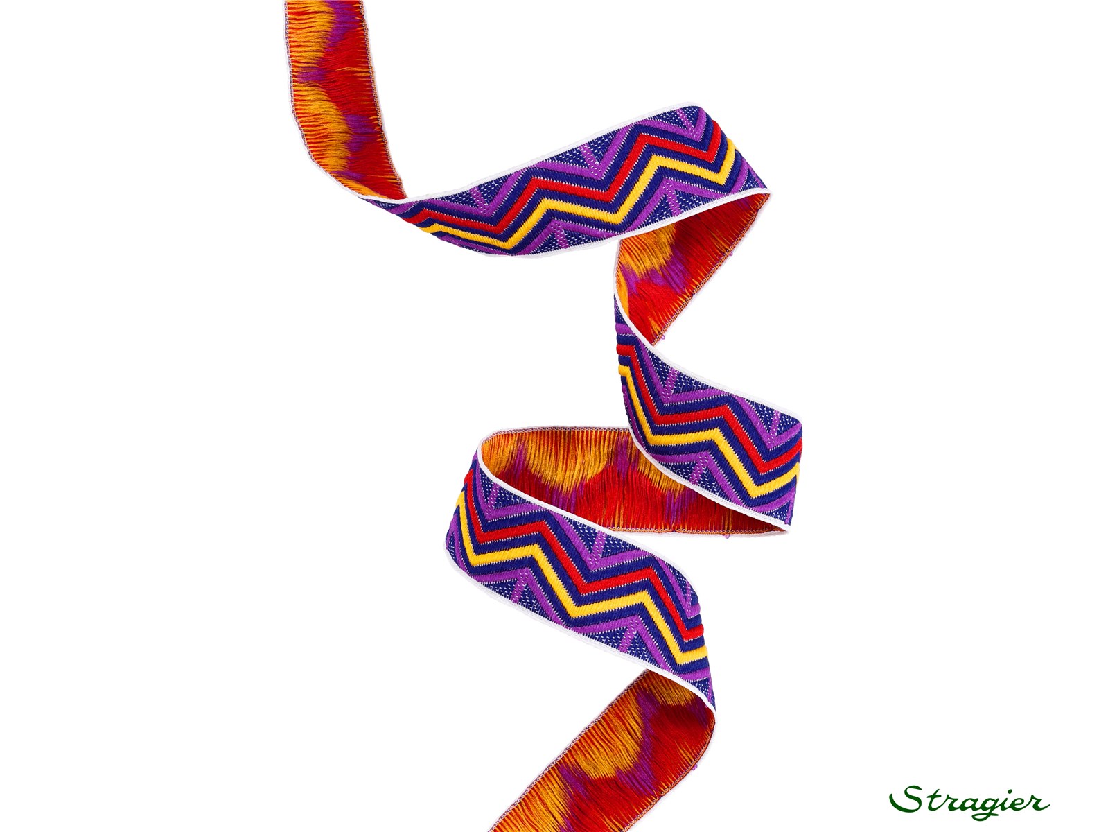 Galon tissé - Mia - Mauve-Rouge-Jaune - 18 mm