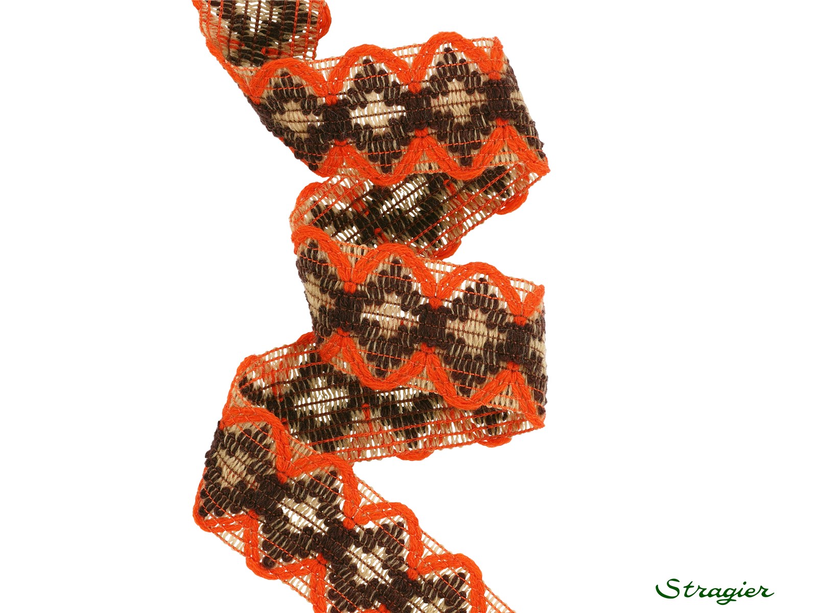 Woven Ribbon - Ambre - Brun-Orange - 38 mm