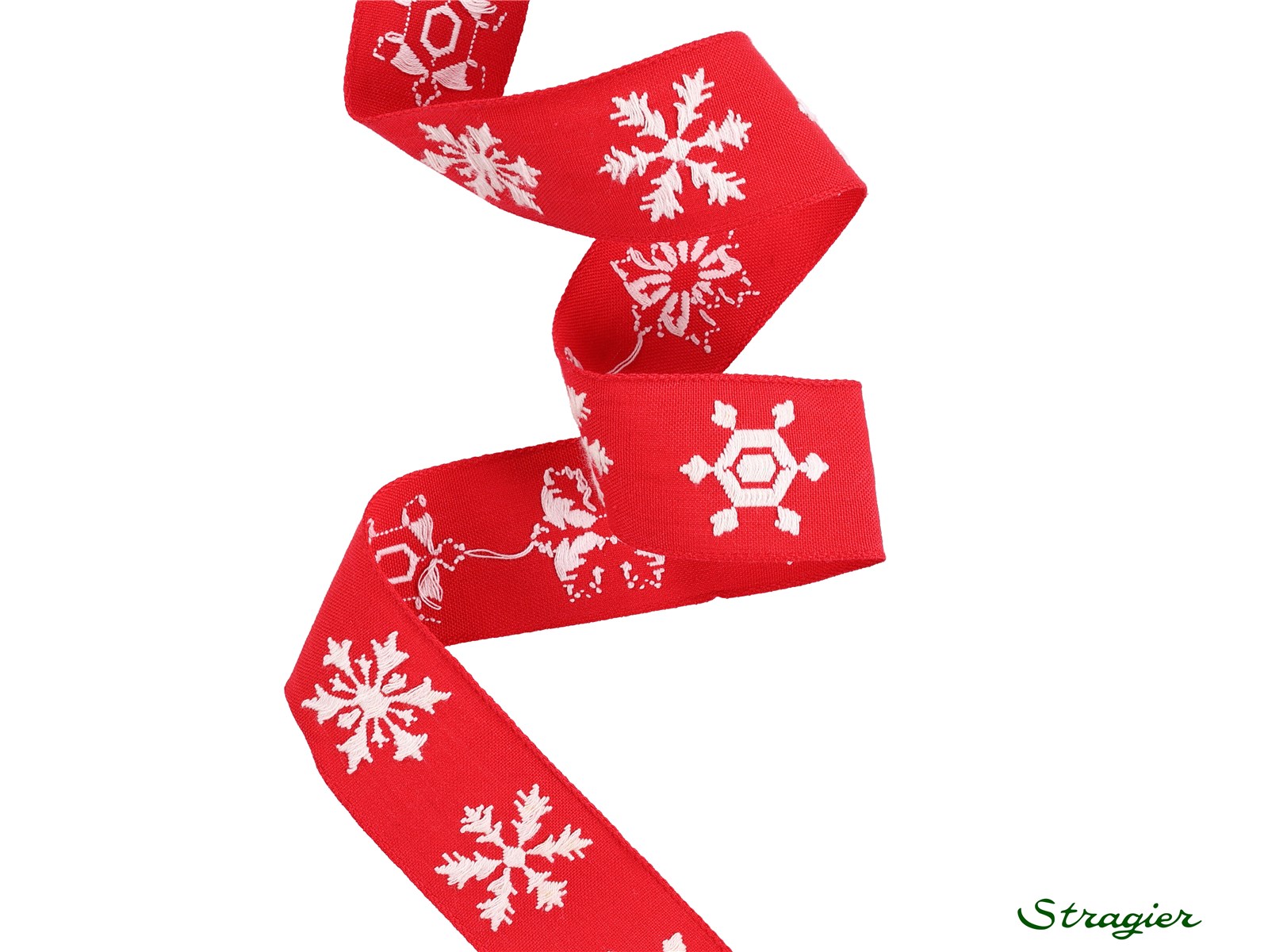 Woven Ribbon - Pure Cotton - Icy - Rouge-Blanc - 32 mm