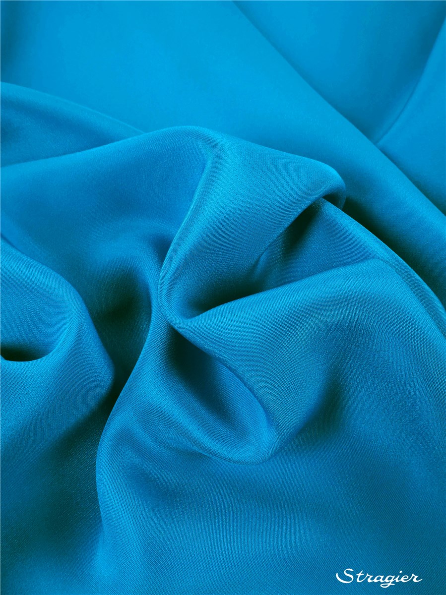 Crêpe Marocain en Soie - Uni - Electric Blue 
